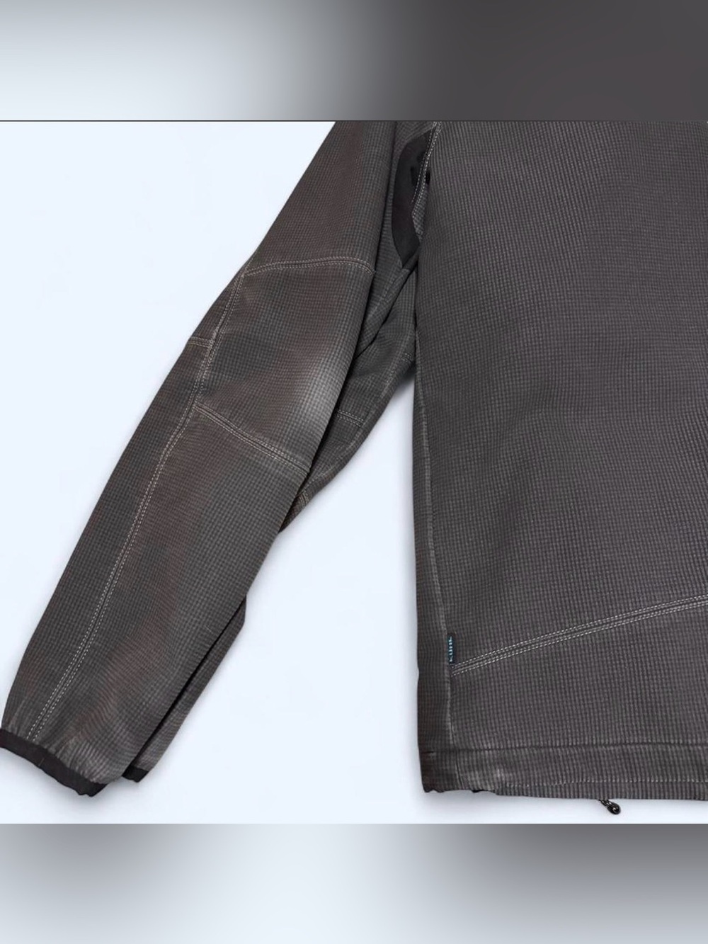 Kuhl Relik Hoodie Jacket Mens M Gray Two Zippers Fleece Lined Distressed Gray - Picture 7 of 8